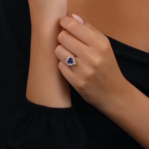 2,48 ct. Diamant-Tansanit-Ring